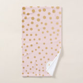 Blush Roze gouden stip monogram badkamer Bad Handdoek (Handdoek)