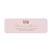 Blush Roze & Gouden Sweet 16 Boog Kroon Verjaardag Etiket (Voorkant)