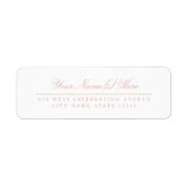 Blush Roze & Gouden Terugkeeradreslabel Etiket (Voorkant)