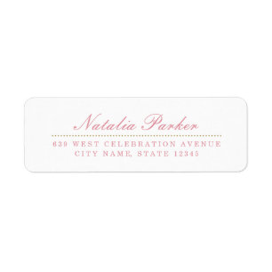 Blush Roze & Gouden Terugkeeradreslabel Etiket