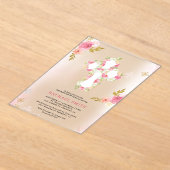 Blush roze gouden Waterverf bloemendoop Acryl Uitnodigingen (Laagn)