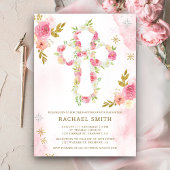 Blush roze gouden Waterverf bloemendoop Kaart