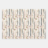 Blush roze gouden zwarte bloemen strepen haar verj inpakpapier vel (Voorkant 3)