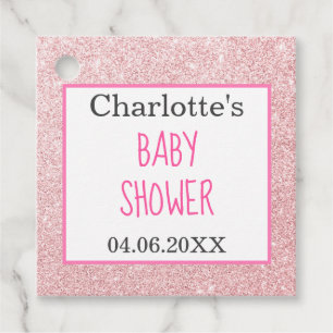 Blush roze goudglitter Sparkle Baby shower Bedankjes Labels