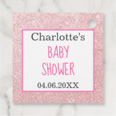 Blush roze goudglitter Sparkle Baby shower Bedankjes Labels (Achterkant)