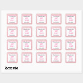 Blush roze goudglitter Sparkle Baby shower Vierkante Sticker (Vel)