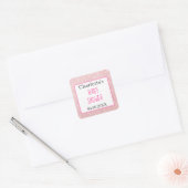 Blush roze goudglitter Sparkle Baby shower Vierkante Sticker (Envelop)