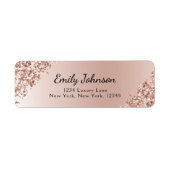 Blush roze goudglitter Sparkle Folie Etiket (Voorkant)