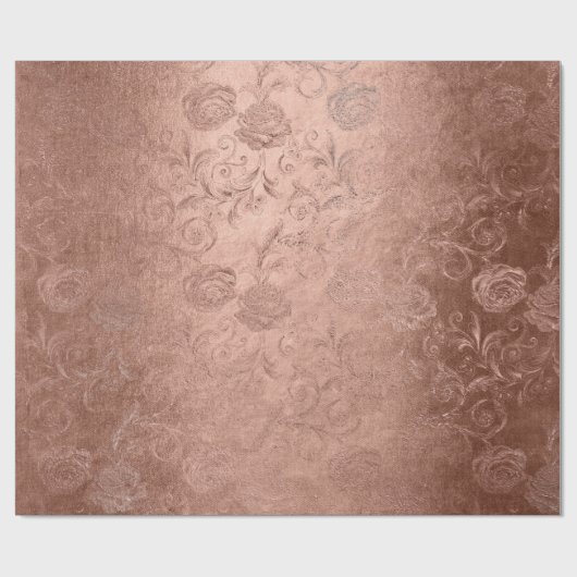Blush roze goudkleurige bloemkolen cadeaupapier (Vlak)