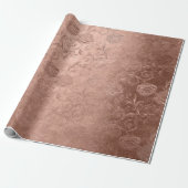 Blush roze goudkleurige bloemkolen cadeaupapier (Uitgerold)