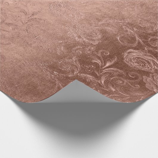 Blush roze goudkleurige bloemkolen cadeaupapier (Hoek)