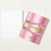 Blush roze goudmetaal, marmer name 2023 planner (Display)