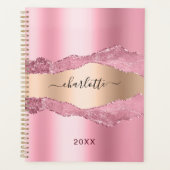 Blush roze goudmetaal, marmer name 2023 planner (Voorkant)