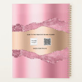 Blush roze goudmetaal, marmer name 2023 planner (Achterkant)