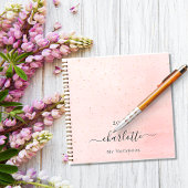 Blush roze goudnaam script sparkeert elegant notitieboek
