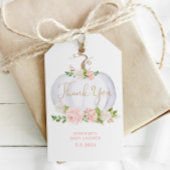 Blush roze goudpompoen dank je label cadeaulabel