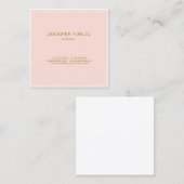 Blush roze goudvormig design aantrekkelijk, luxe v vierkante visitekaartje (Voorkant / Achterkant)