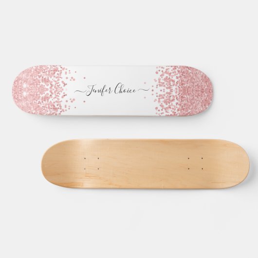 Blush roze gradiënt aangepaste naam skateboard (Horizontaal)