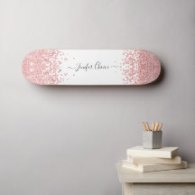 Blush roze gradiënt aangepaste naam skateboard