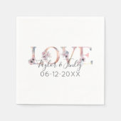 Blush roze gradiënt Love Cute Girly Vrijgezellenfe Servet (Voorkant)