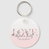 Blush roze gradiënt Love Girly Vrijgezellenfeest Sleutelhanger (Voorkant)