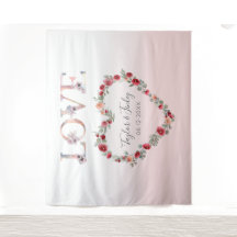 Blush roze gradiënt Selfie Love Backdrop Weddensch