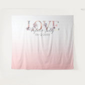 Blush roze gradiënt Selfie Love Backdrop Weddensch Wandkleed (Voorkant (horizontaal))