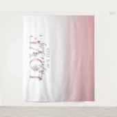 Blush roze gradiënt Selfie Love Backdrop Weddensch Wandkleed (Voorkant)