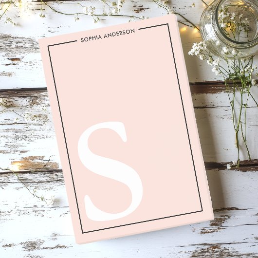Blush Roze Grafisch Monogram Persoonlijke naam Post-it® Notes
