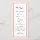 Blush roze gray Modern minimalist Weddenschap Menu (Voorkant)