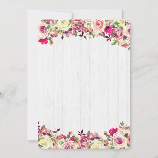 Blush Roze & Green Roos Baby shower Invitation Kaart (Achterkant)