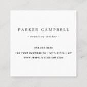 Blush roze grens aangepaste logo elegant minimalis vierkante visitekaartje (Achterkant)