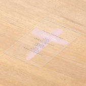 Blush Roze Grieks Orthodoxe doopsel meisje doop Acryl Uitnodigingen (Laagn)