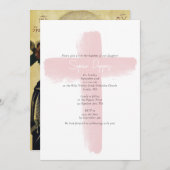 Blush Roze Grieks Orthodoxe doopsel meisje doop Kaart (Voorkant / Achterkant)