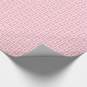 Blush roze Grieks sleutelpatroon Cadeaupapier (Hoek)