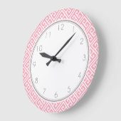 Blush roze Grieks sleutelpatroon Grote Klok (Hoek)