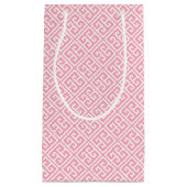 Blush roze Grieks sleutelpatroon Klein Cadeauzakje (Voorkant)