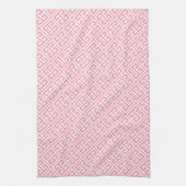 Blush roze Grieks sleutelpatroon Theedoek (Verticaal)