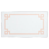 Blush roze Griekse Key Border King Size Kussensloop (Voorkant-Links)