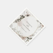 Blush Roze Grijs Bloemen Waterverf Bruiloft Servet (Hoek)