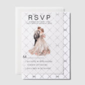 Blush roze grijs bloemenpaar foto RSVP Vellum Uitnodigingen (Offset (Uitnodiging))