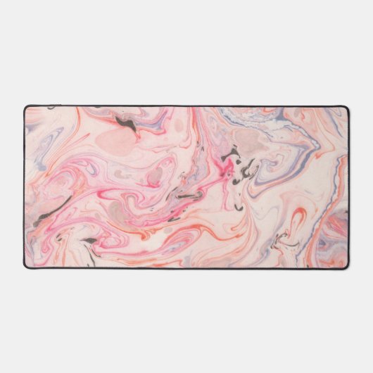 Blush roze, grijs en Paarse marmering Bureaumat (Voorkant)