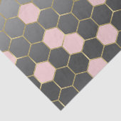 Blush Roze grijs & Gold Hexagon Modern Glam Tissuepapier (Detail)