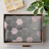 Blush Roze grijs & Gold Hexagon Modern Glam Tissuepapier (Geschenk)