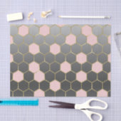 Blush Roze grijs & Gold Hexagon Modern Glam Tissuepapier (Craft)