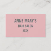 Blush Roze Grijs Haar Salon Spa Girly Modern Schat Visitekaartje (Voorkant)