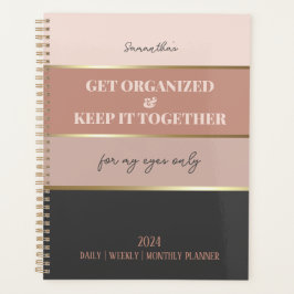 Blush Roze Grijs Modern Elegant Vrouwelijk Script Planner