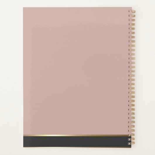 Blush Roze Grijs Modern Elegant Vrouwelijk Script Planner (Achterkant)