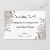 Blush Roze Grijs Roos Bloemen Bruiloft Wishing Wel Informatiekaartje (Voorkant)