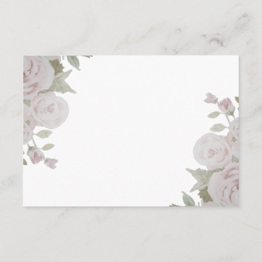 Blush Roze Grijs Roos Bloemen Bruiloft Wishing Wel Informatiekaartje (Achterkant)
